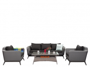 Комплект мебели BABYLON grey из искусственного ротанга