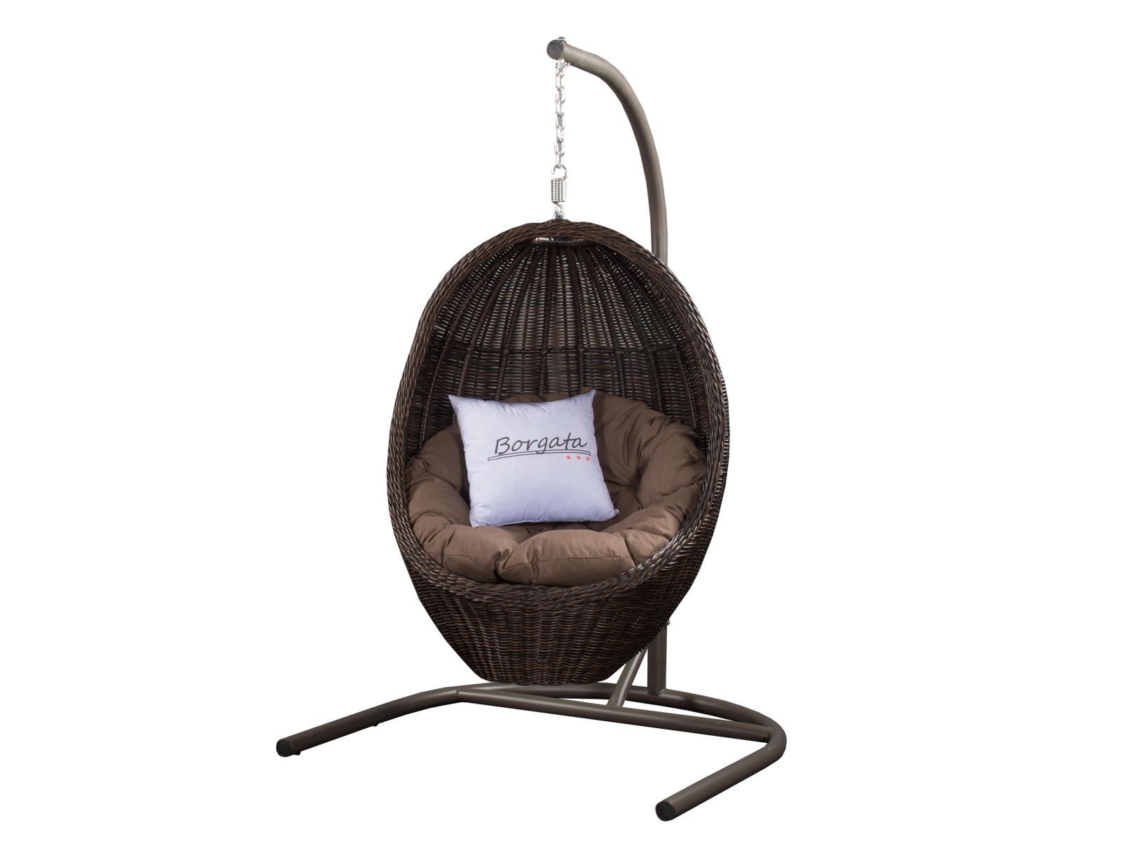 Подвесное кресло LEON brown плетеное из экоротанга