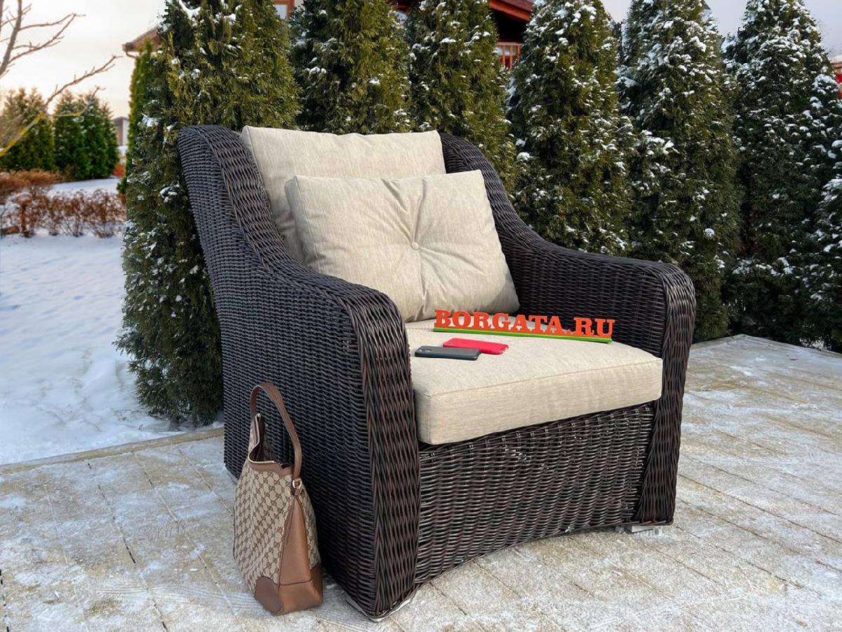 Кресло для отдыха DREAM brown для лаунж зон загородных особняков