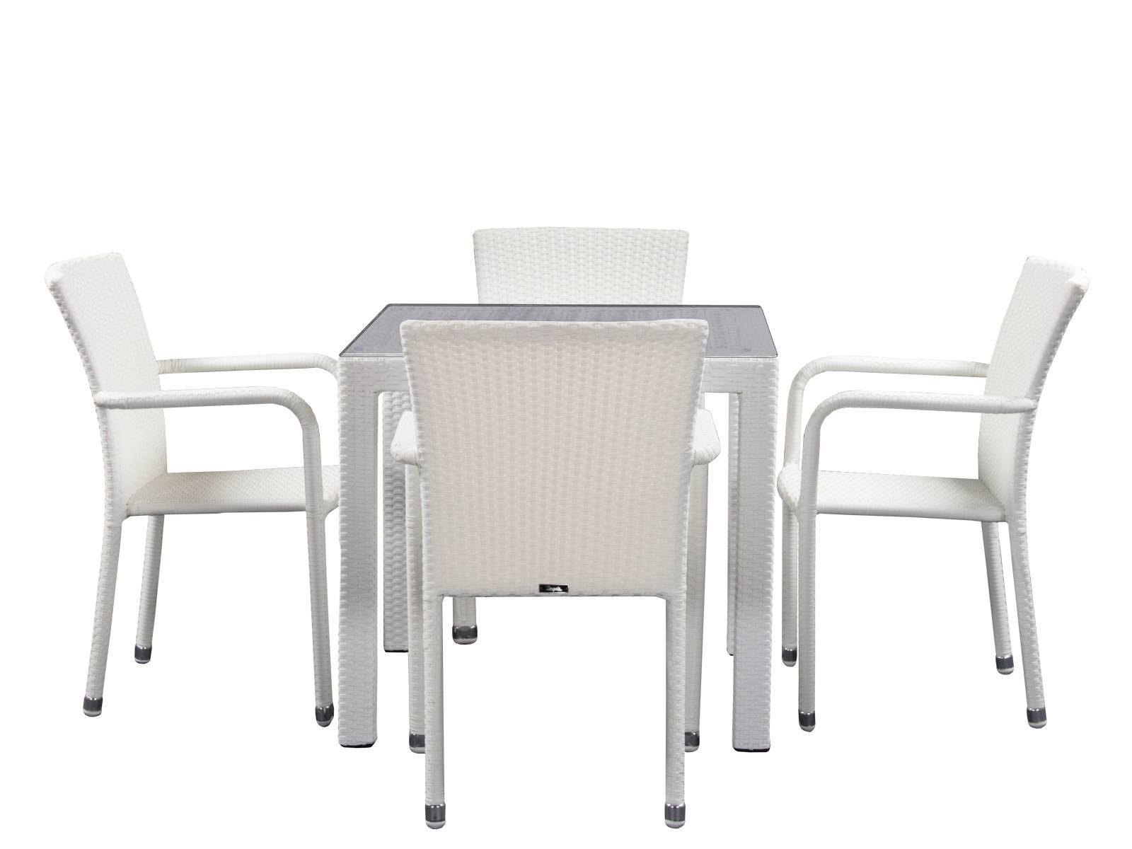 Комплект столовой группы 90*90 YALTA White на 4 персоны