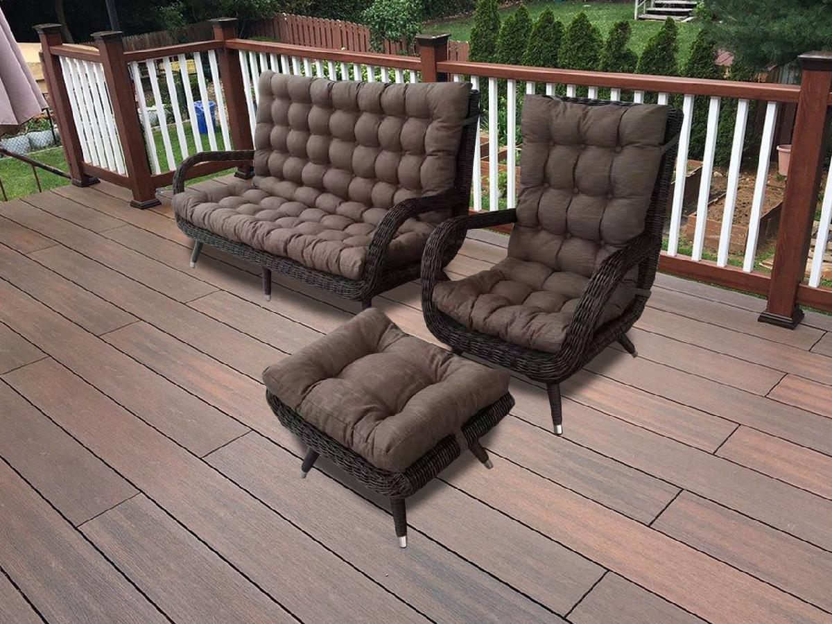 Мебель для отдыха MAGDA brown для террасы или лаунж зоны загородного дома 