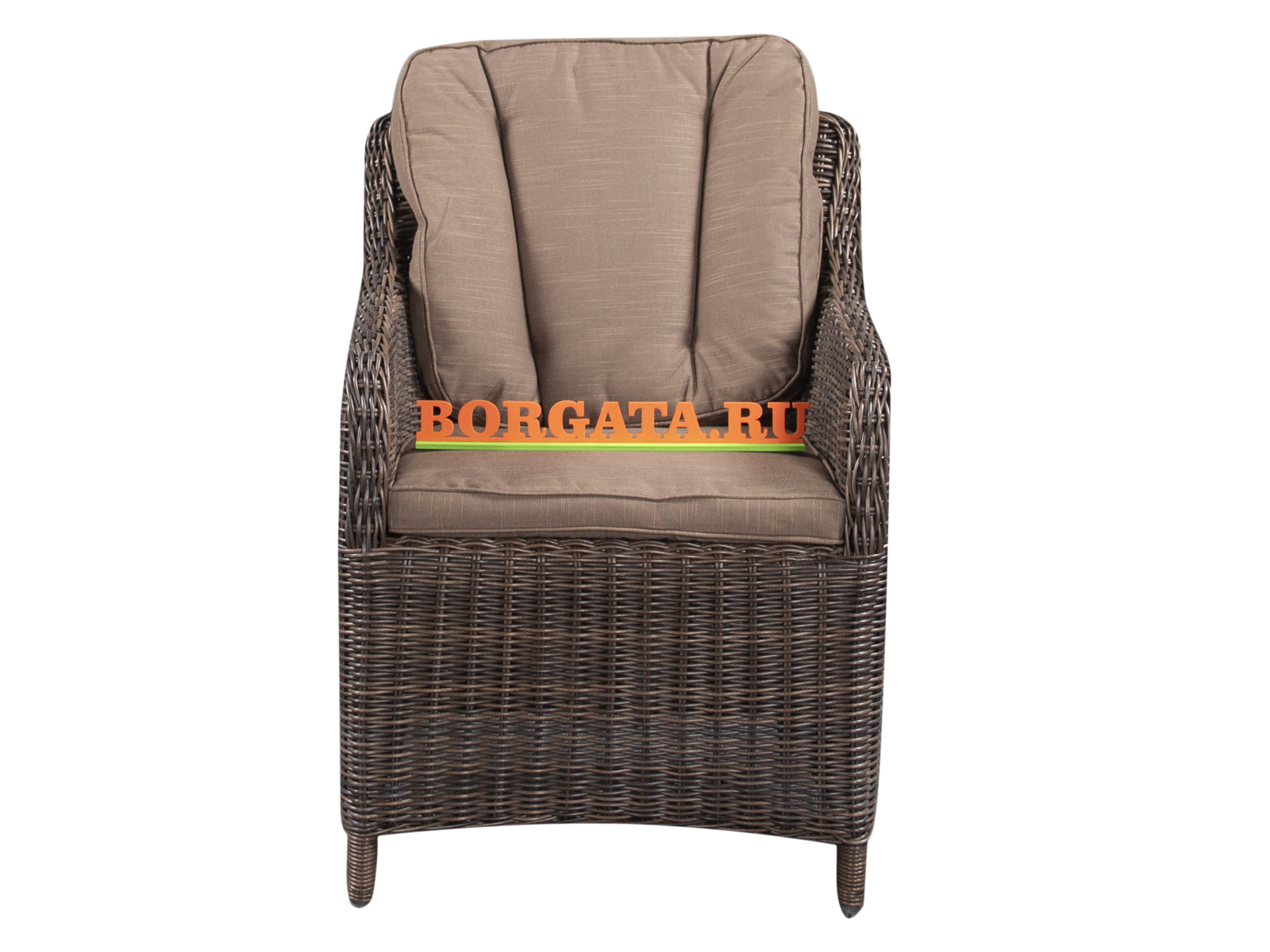 Кресло обеденное OLIMPIA brown из искусственного ротанга для обеденных зон