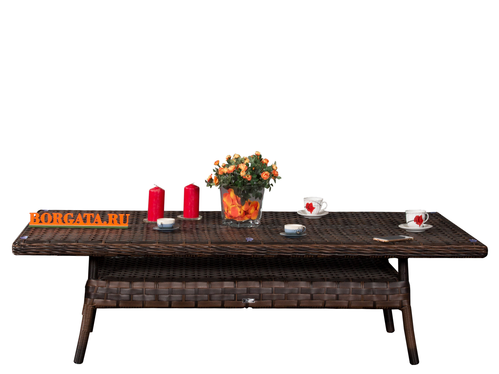 Лаунж зона ARIA brown с кофейно-обеденным столом 180 и диваном 3-х (234)