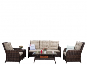 Лаунж зона ARIA CLASSIC brown с диваном 3-х и двумя столиками