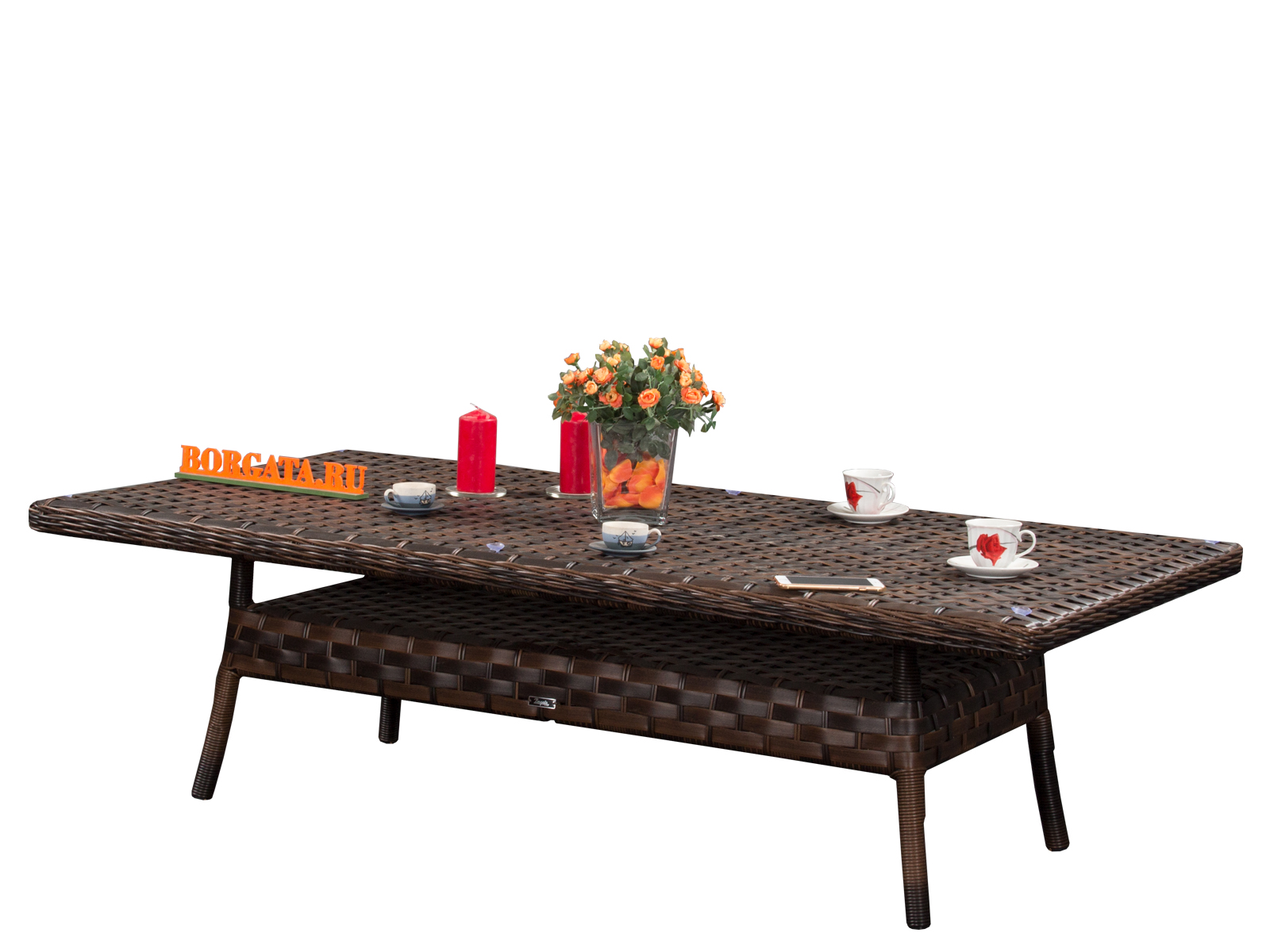 Комплект для обеда и отдыха ARIA CLASSIC brown с диванами 3-х и кофейно-обеденным столом 180