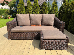 Садовый диван 3-х FORTUNE с пуфом для ног для террасы или беседки загородного дома