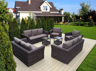 Набор мебели для отдыха BOLZANO brown для лаунж зоны или террасы загородного дома