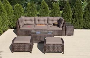 Мебель для зоны отдыха с диваном 3-х (220) LEON brown для загородного отдыха