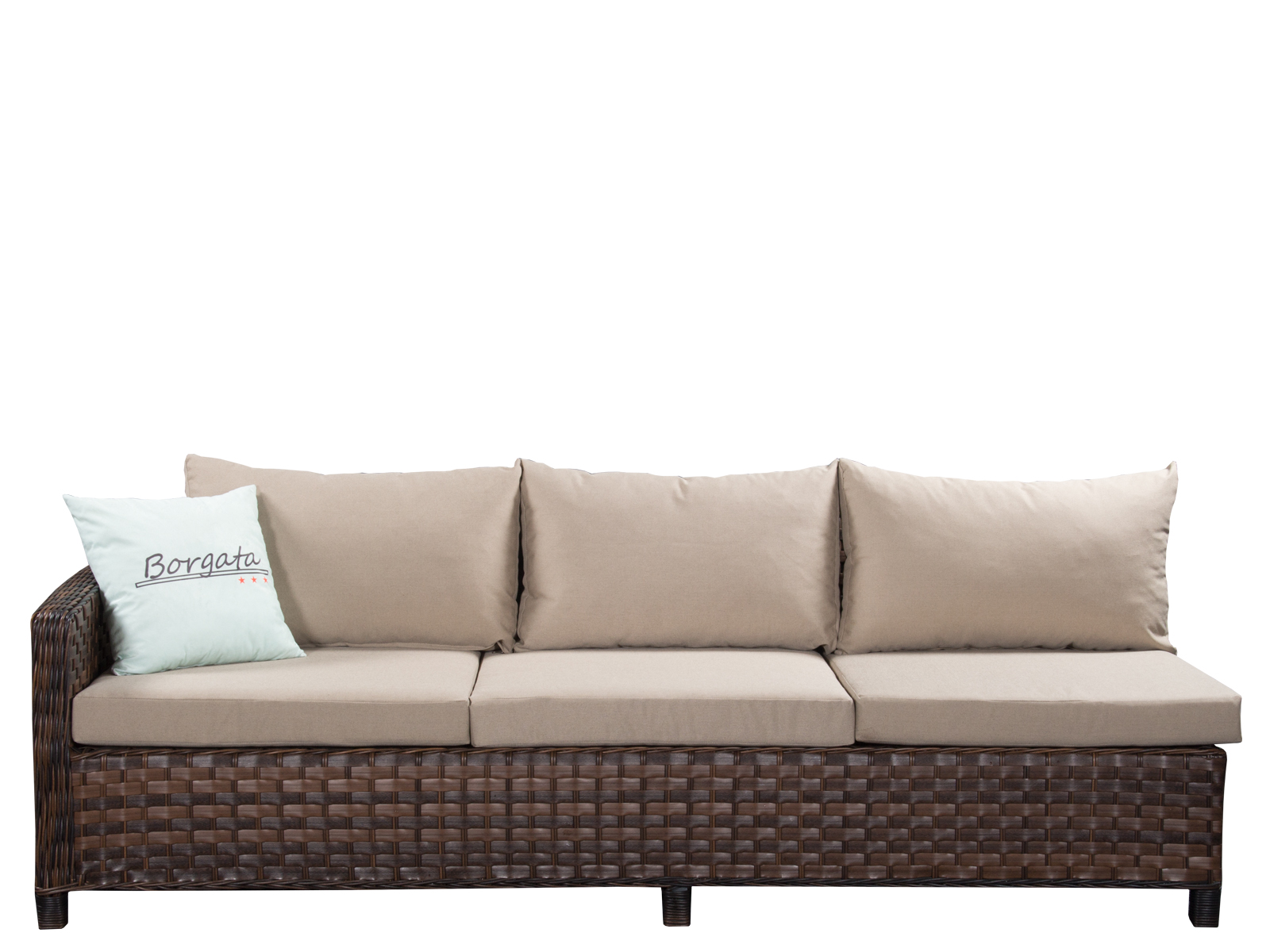 Угловой диван ARIA brown 315*245 для беседки и патио из искусственного ротанга