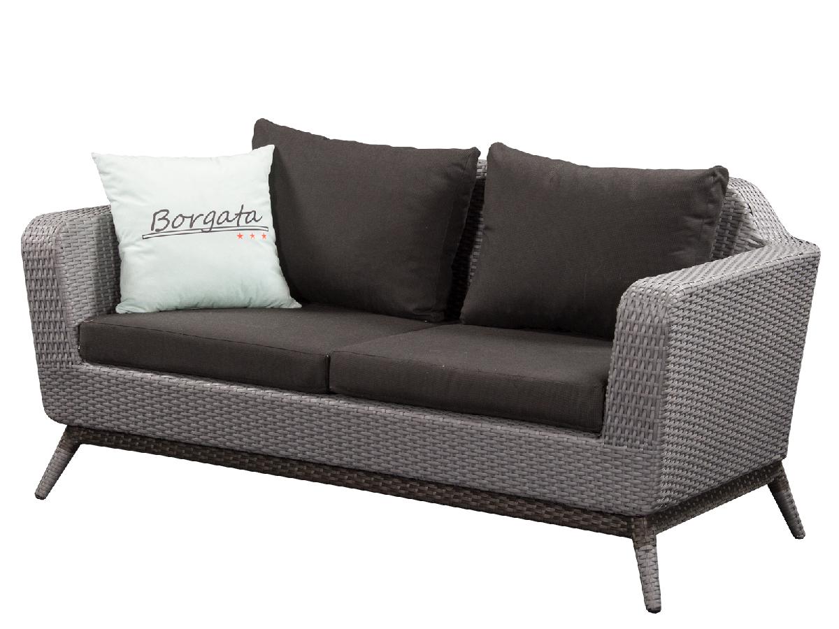 Плетеный диван 2-х BABYLON grey для летнего кафе